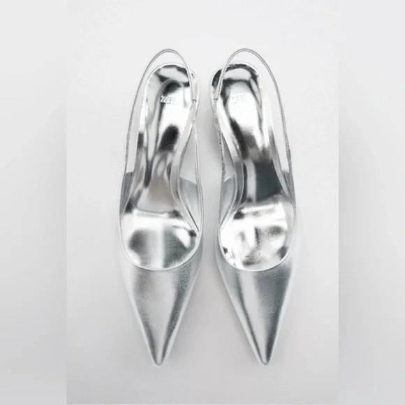 ❌SOLD❌NWT Zara Leather Slingback Shoes Size 7.5(38) - Picture 3 of 10